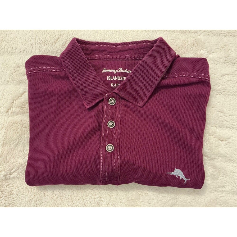 Tommy Bahama Island Zone Supima - Cheeca Lodge Islamorada -Burgundy Polo L
